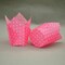 Large Muffin Greaseproof paper Baking cupcake cups, 2-1/4" x 4" Pink printed with Polka Dot Tulip Baking Cup(Large) (125pcs)